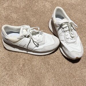 White New Balance athleisure sneakers